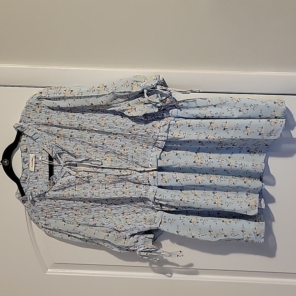 American Bling Blue Floral Lightweight Peplum Blouse 3X NWT - Picture 11 of 12